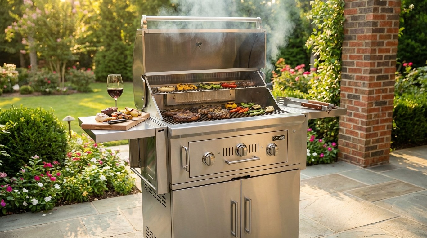 Coyote outdoor kitchen installation