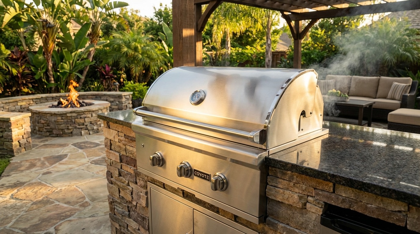 Coyote outdoor kitchen installation