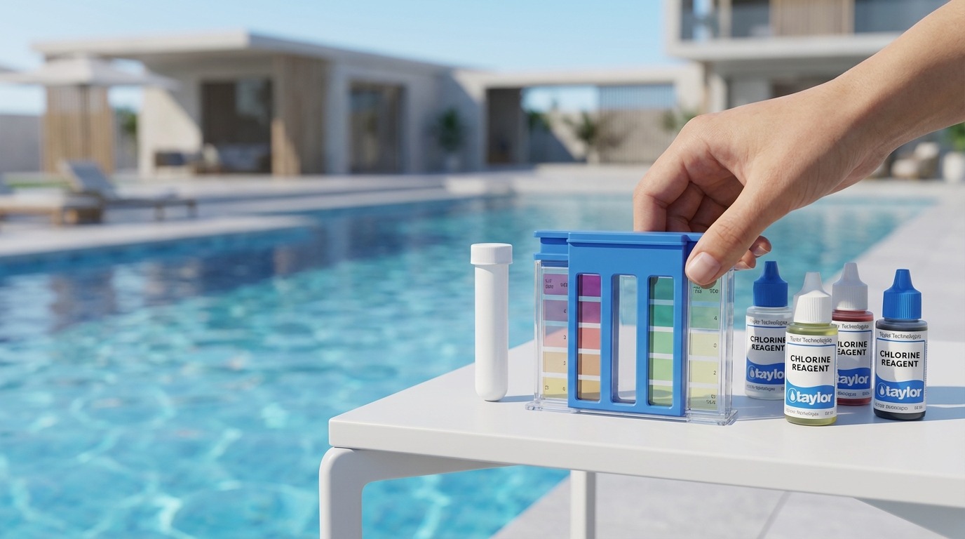 Pool water testing and chemical balancing