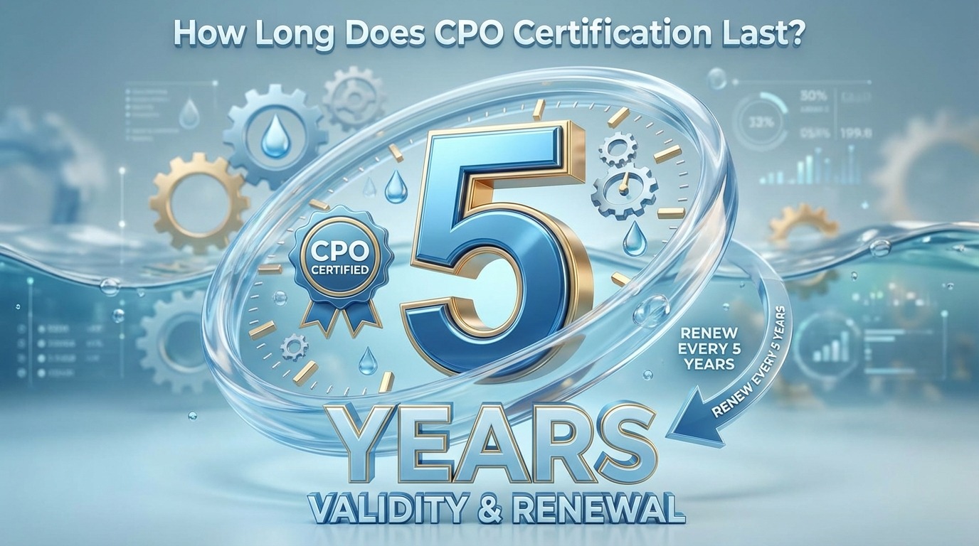 CPO certification lasts 5 years before renewal is required