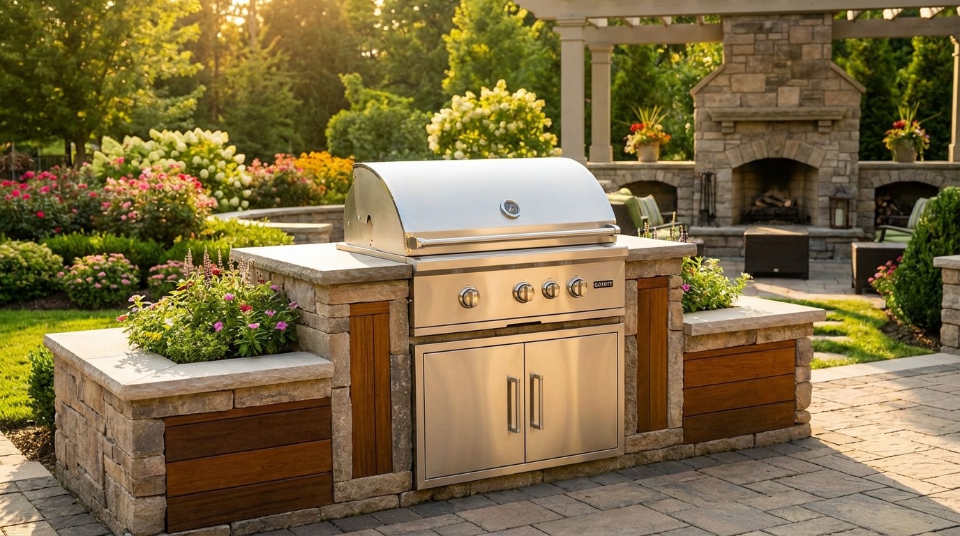 Coyote outdoor kitchen installation