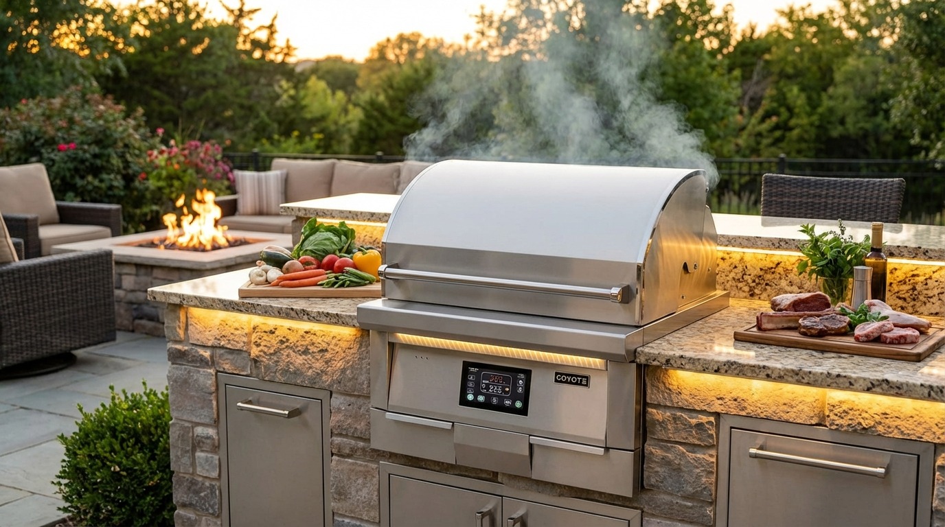 Coyote outdoor kitchen installation