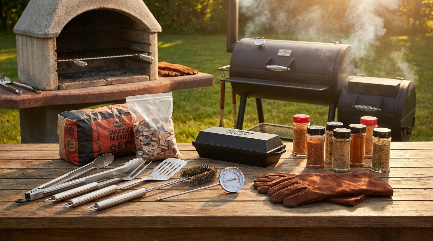 BBQ accessories and grilling tools at Prestige showroom