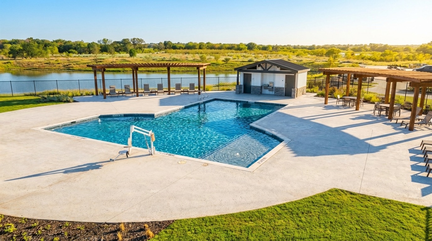 Community Pool & Resort Amenity Center — Celina, TX — custom commercial pool by Prestige Pool & Patio