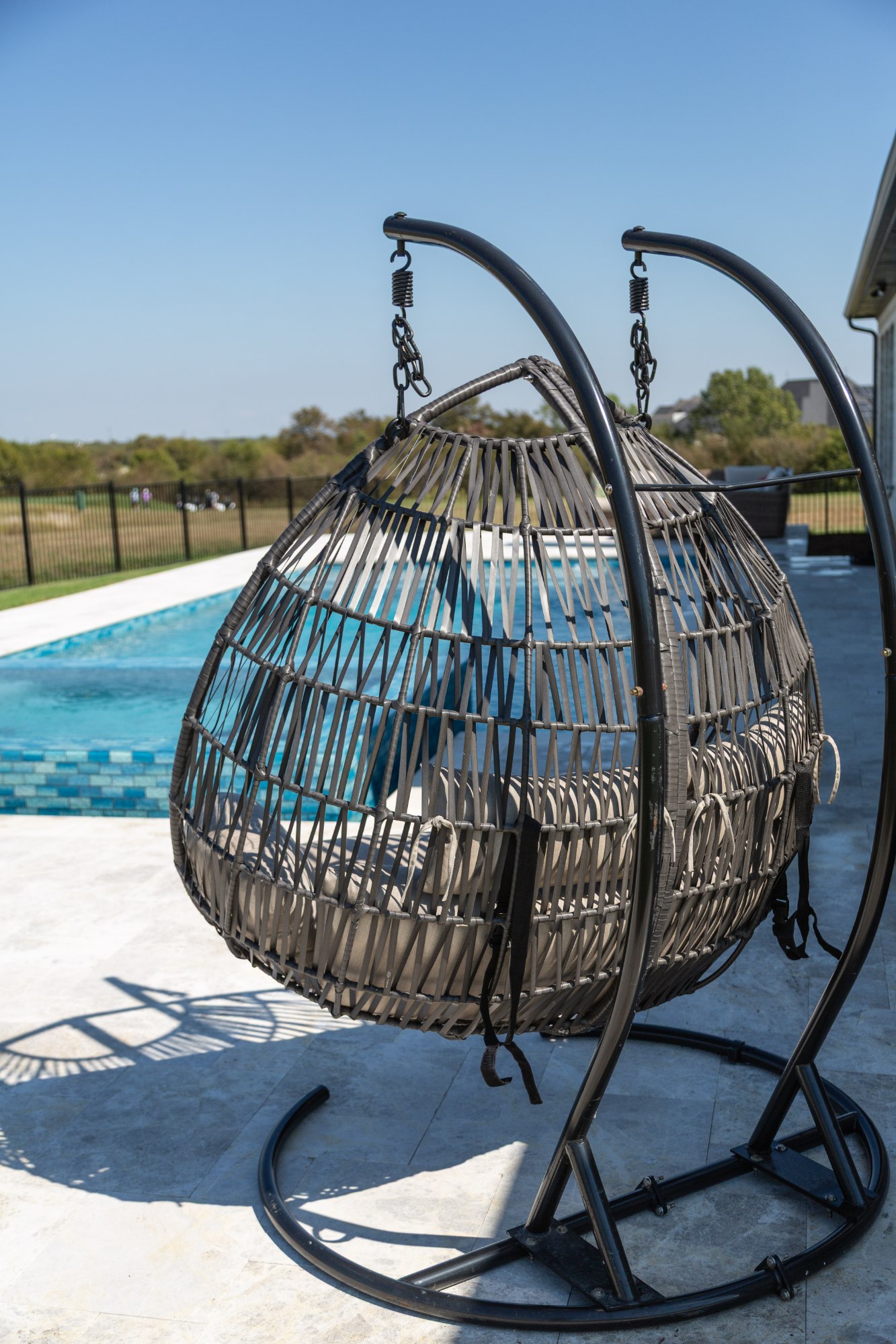 Geometric Pool with Raised Spa & Outdoor Kitchen — Celina, TX — photo 17