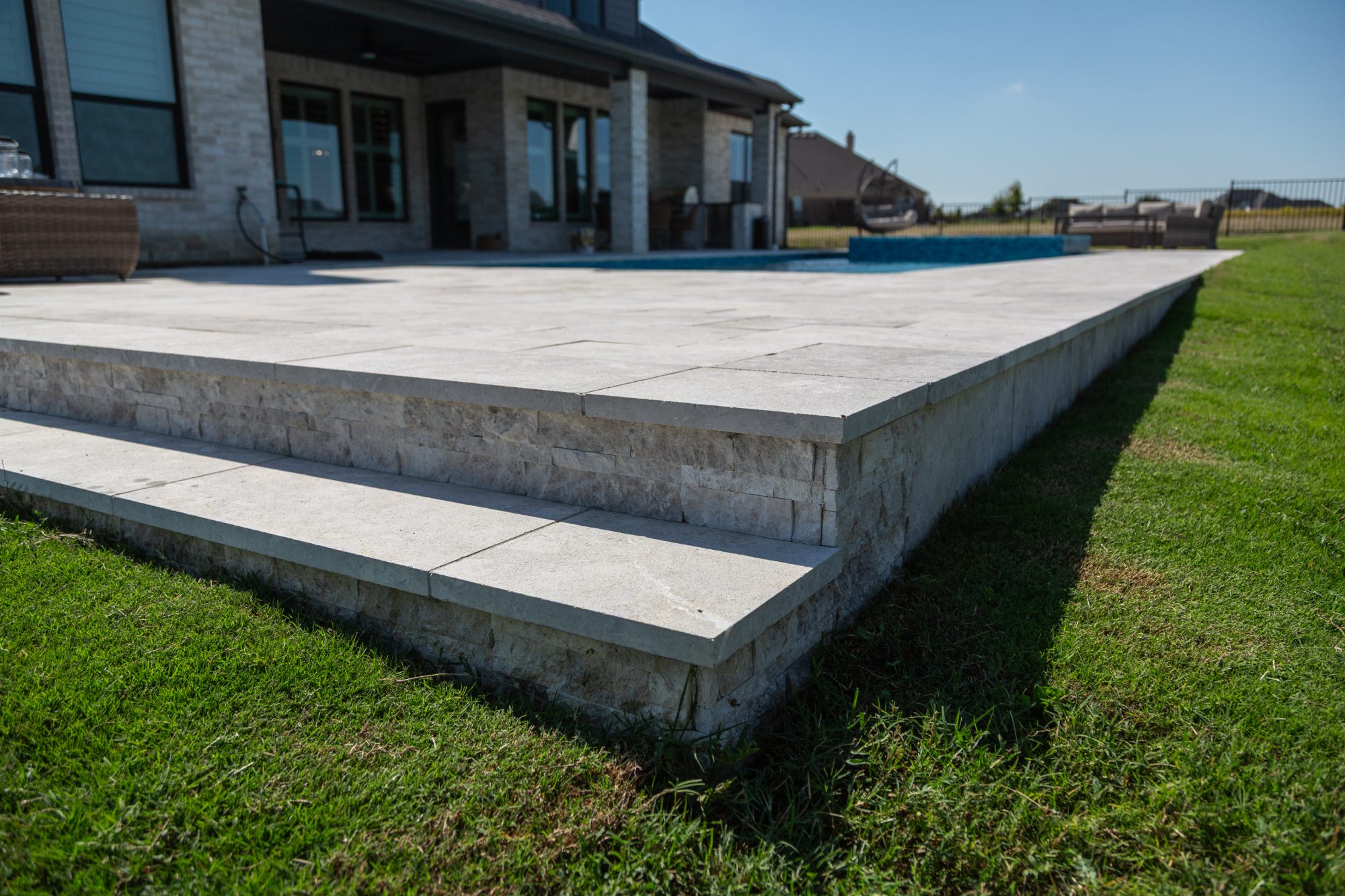 Geometric Pool with Raised Spa & Outdoor Kitchen — Celina, TX — photo 20