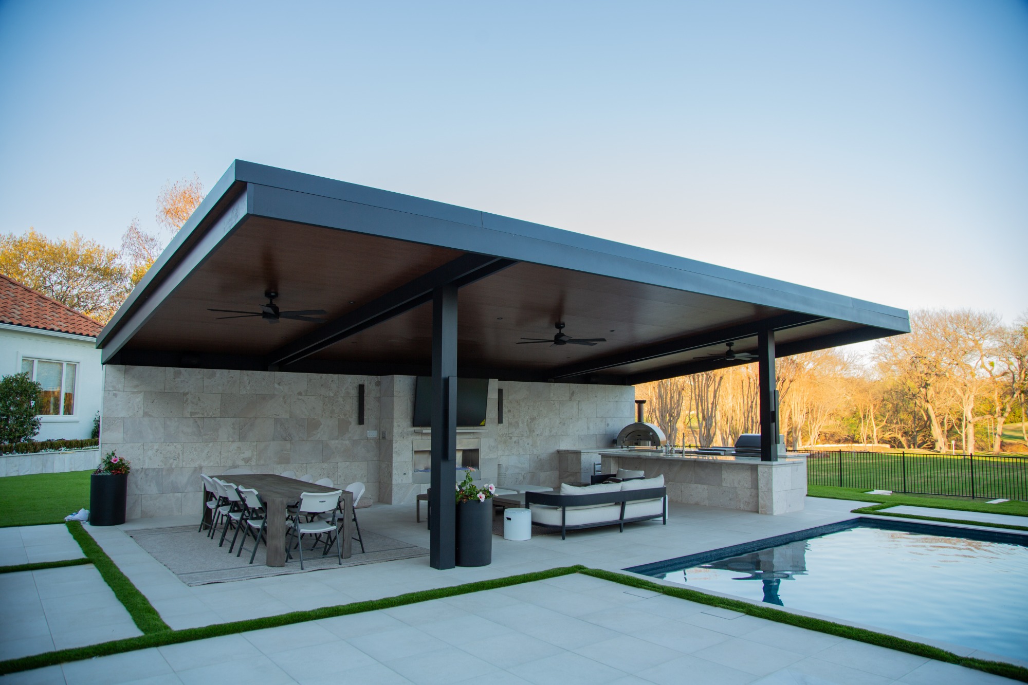 Modern White Marble & Fire — Plano, TX — photo 7