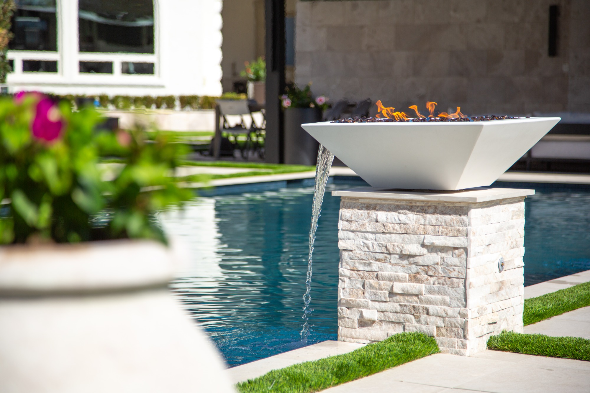 Modern White Marble & Fire — Plano, TX — photo 9