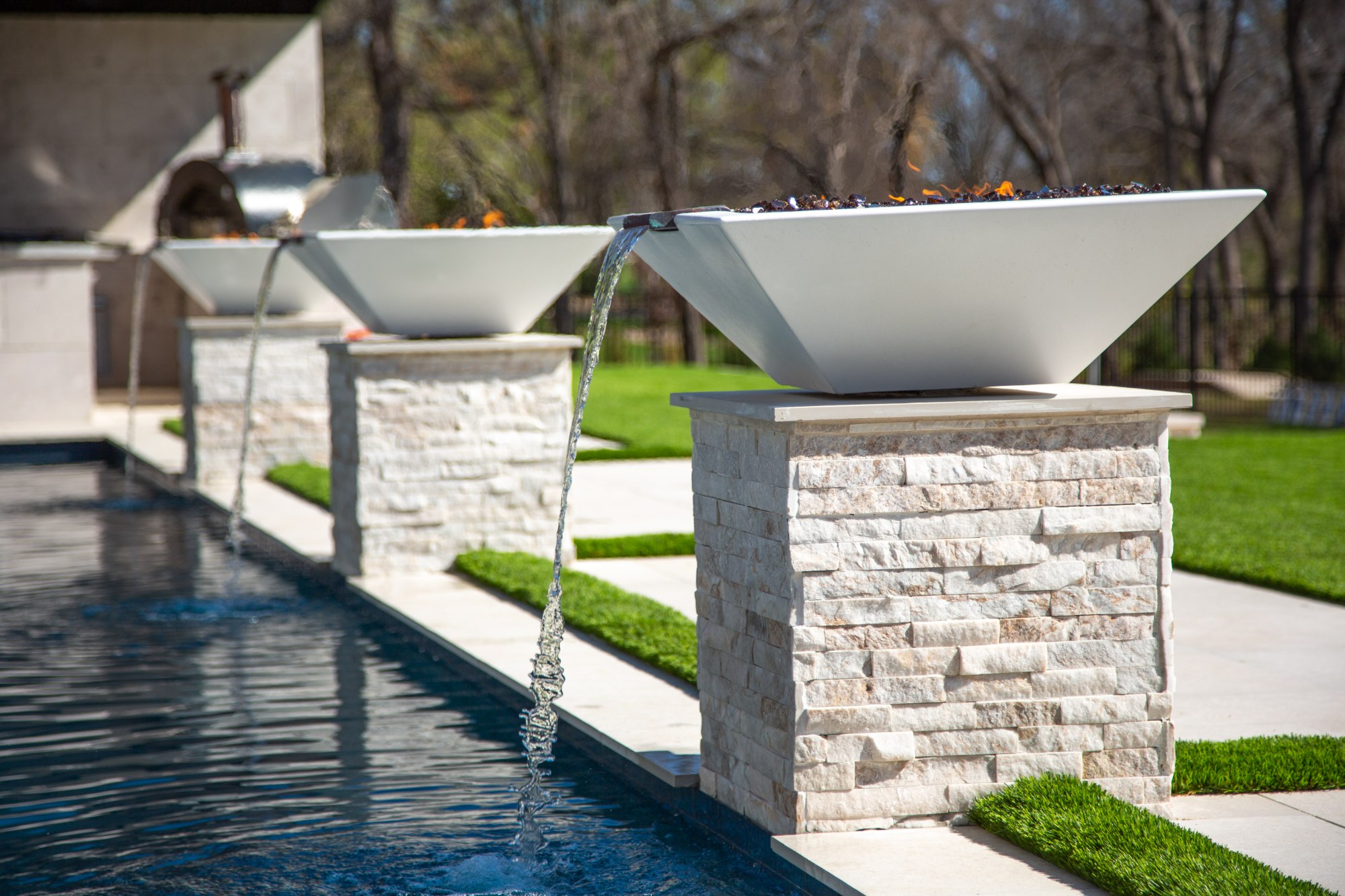 Modern White Marble & Fire — Plano, TX — photo 8