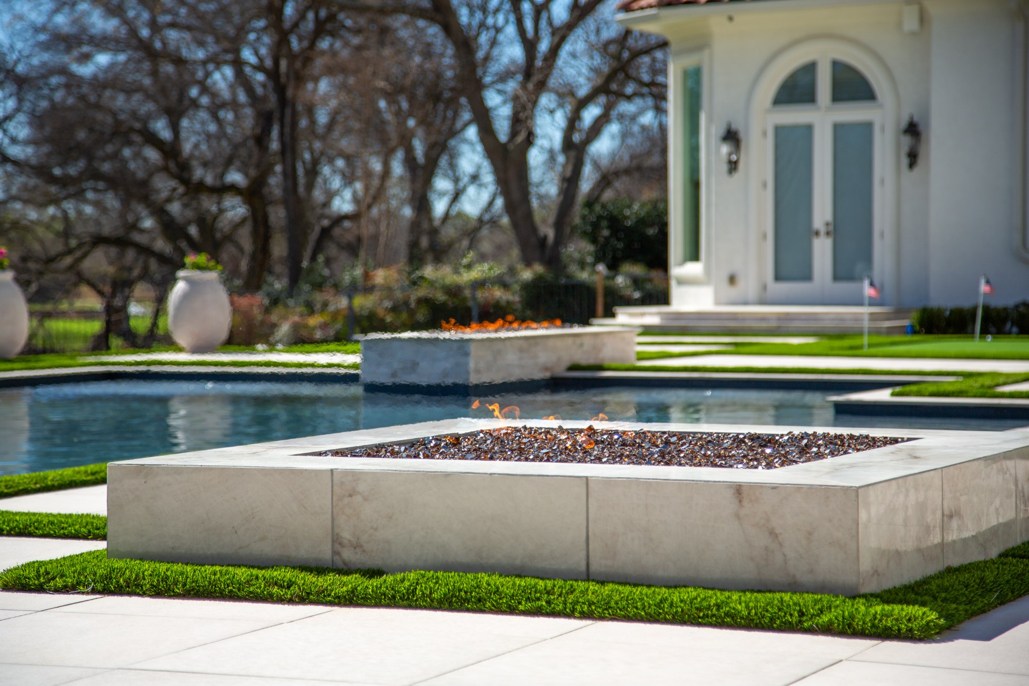 Modern White Marble & Fire — Plano, TX — photo 11