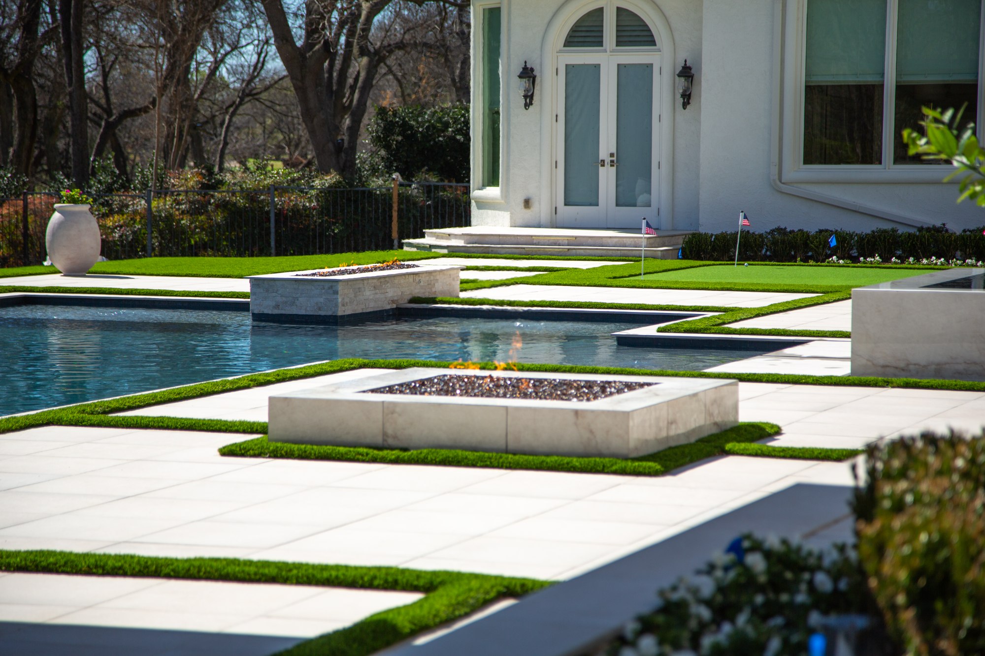 Modern White Marble & Fire — Plano, TX — photo 15