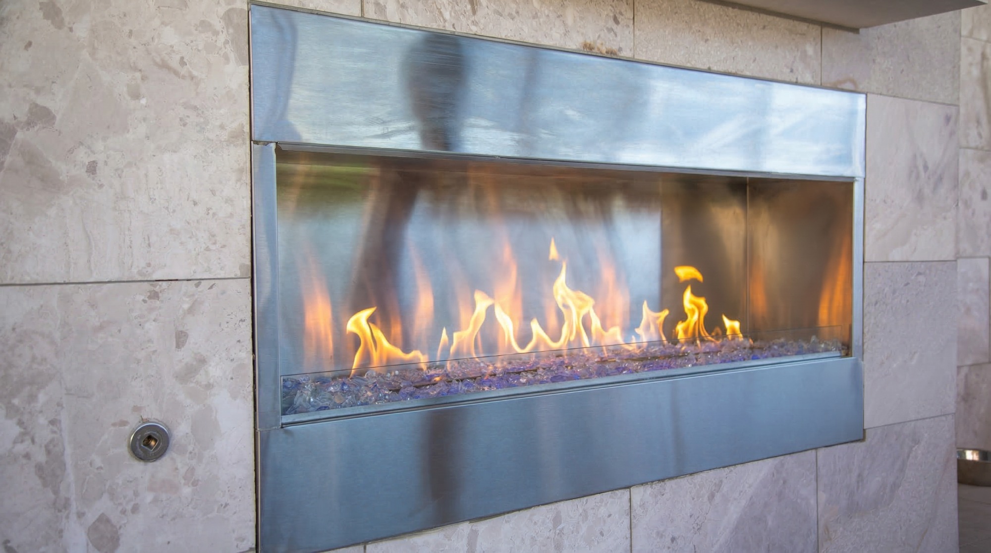 Modern White Marble & Fire — Plano, TX — photo 4