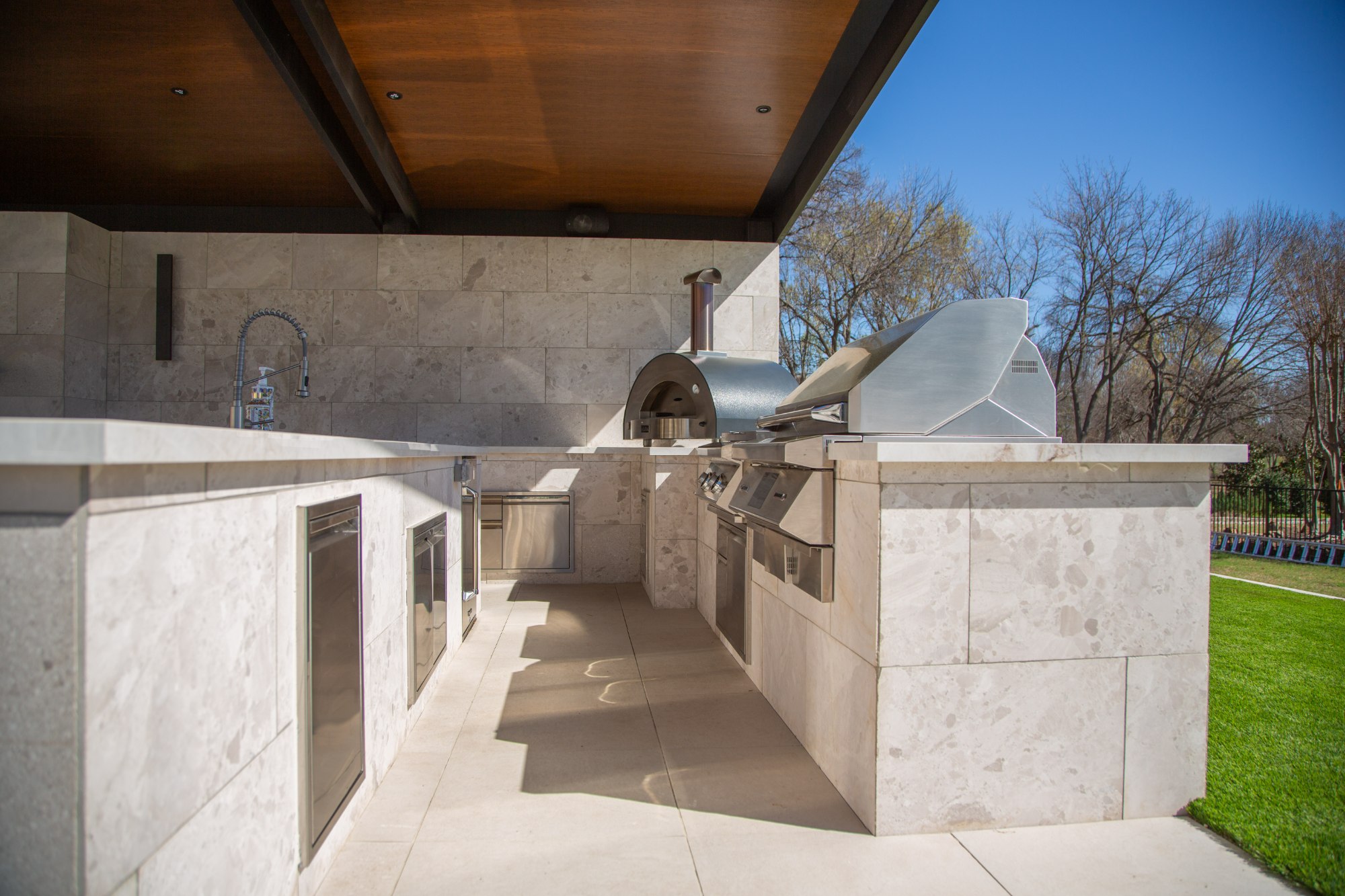 Modern White Marble & Fire — Plano, TX — photo 12