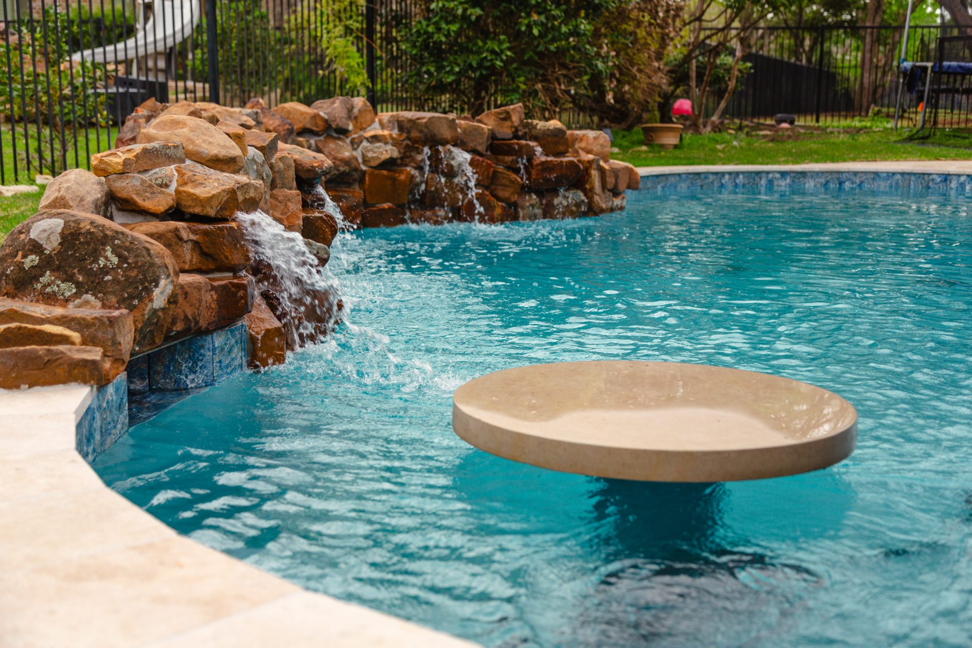 Freeform Lagoon Pool with Rock Waterfall — Dallas, TX