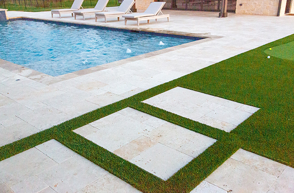 Geometric Pool with Spa & Putting Green — Gunter, TX — photo 12