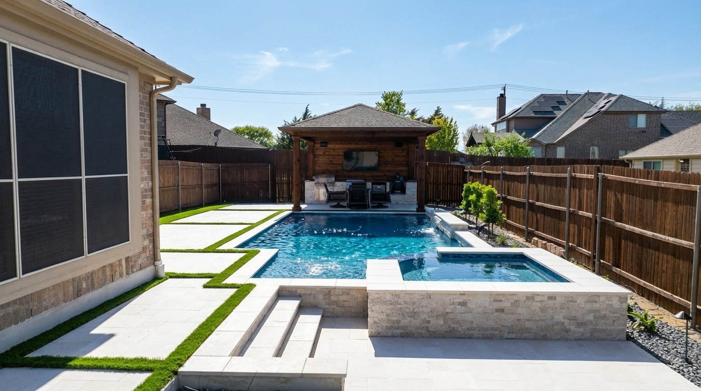 Modern Deck Pool & Spa Combo — Frisco, TX — photo 4
