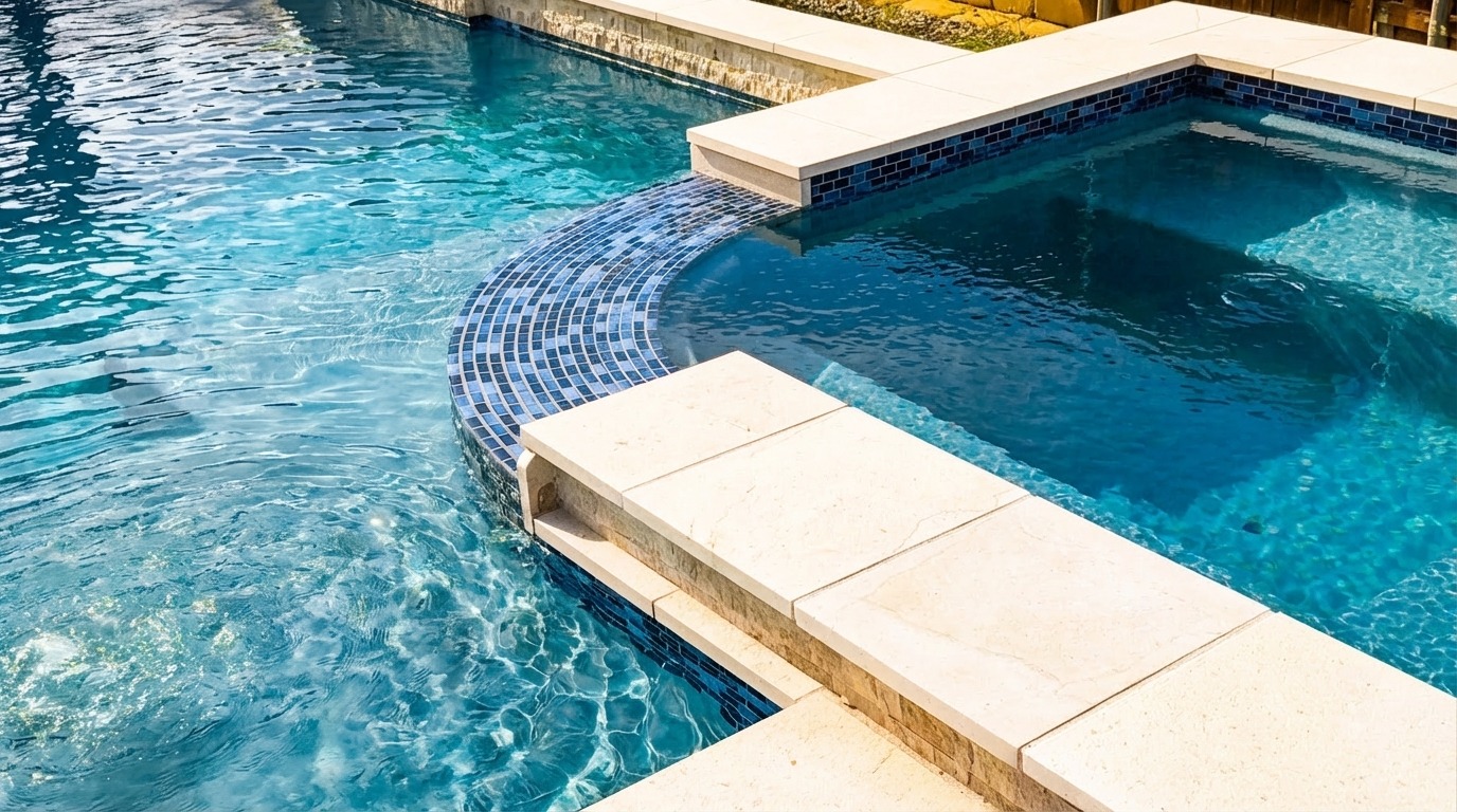 Modern Deck Pool & Spa Combo — Frisco, TX