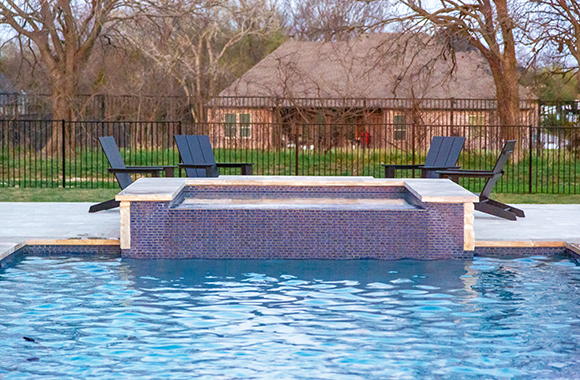 Geometric Pool with Spa & Putting Green — Gunter, TX — photo 8