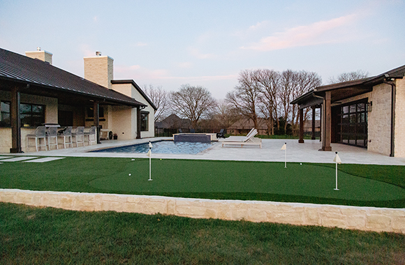 Geometric Pool with Spa & Putting Green — Gunter, TX — photo 9