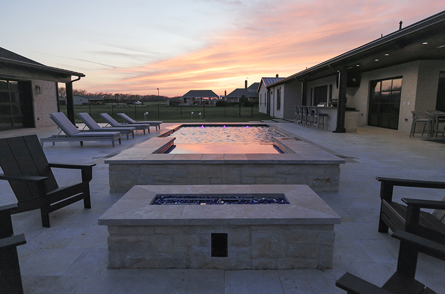 Geometric Pool with Spa & Putting Green — Gunter, TX — photo 5