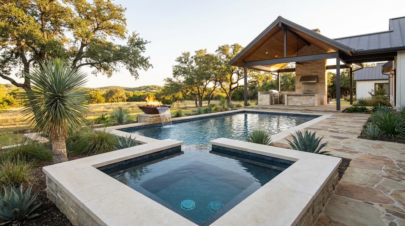 Custom pool project in Frisco, TX by Prestige Pool & Patio