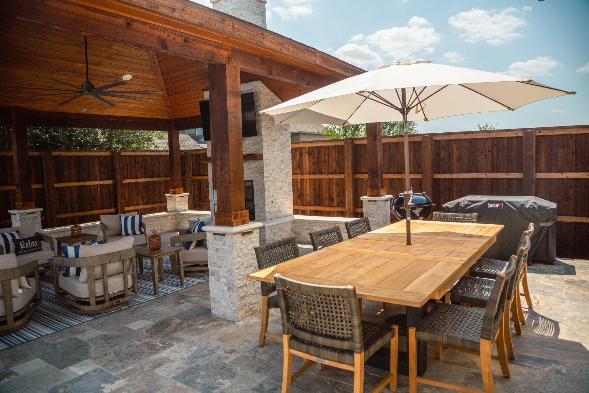 Modern Pool with Luxury Loungers & Outdoor Living — Prosper, TX — photo 21