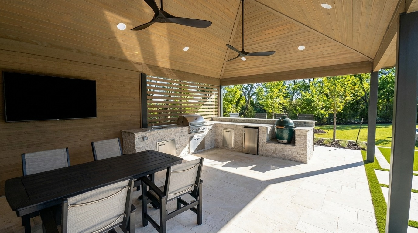 Modern Pool with LED Spheres — Celina, TX — photo 10