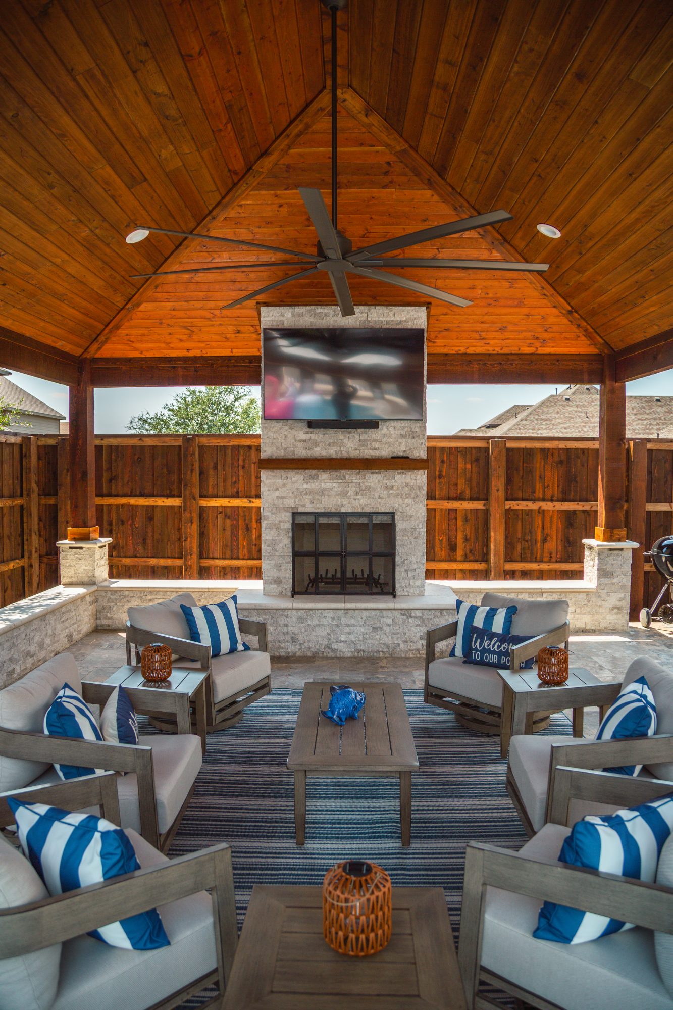 Modern Pool with Luxury Loungers & Outdoor Living — Prosper, TX — photo 20