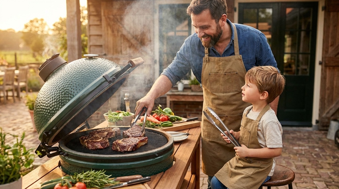 Big Green Egg in action