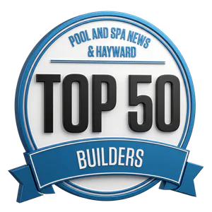 Pool and Spa News & Hayward Top 50 Builders award badge
