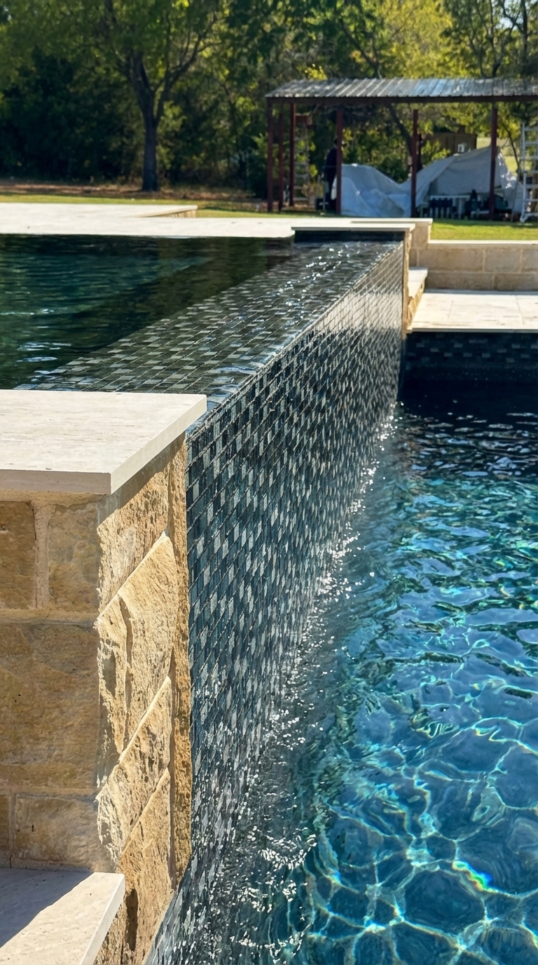 Negative Edge Pool with Basin & Floating Steps — Prosper, TX — photo 7