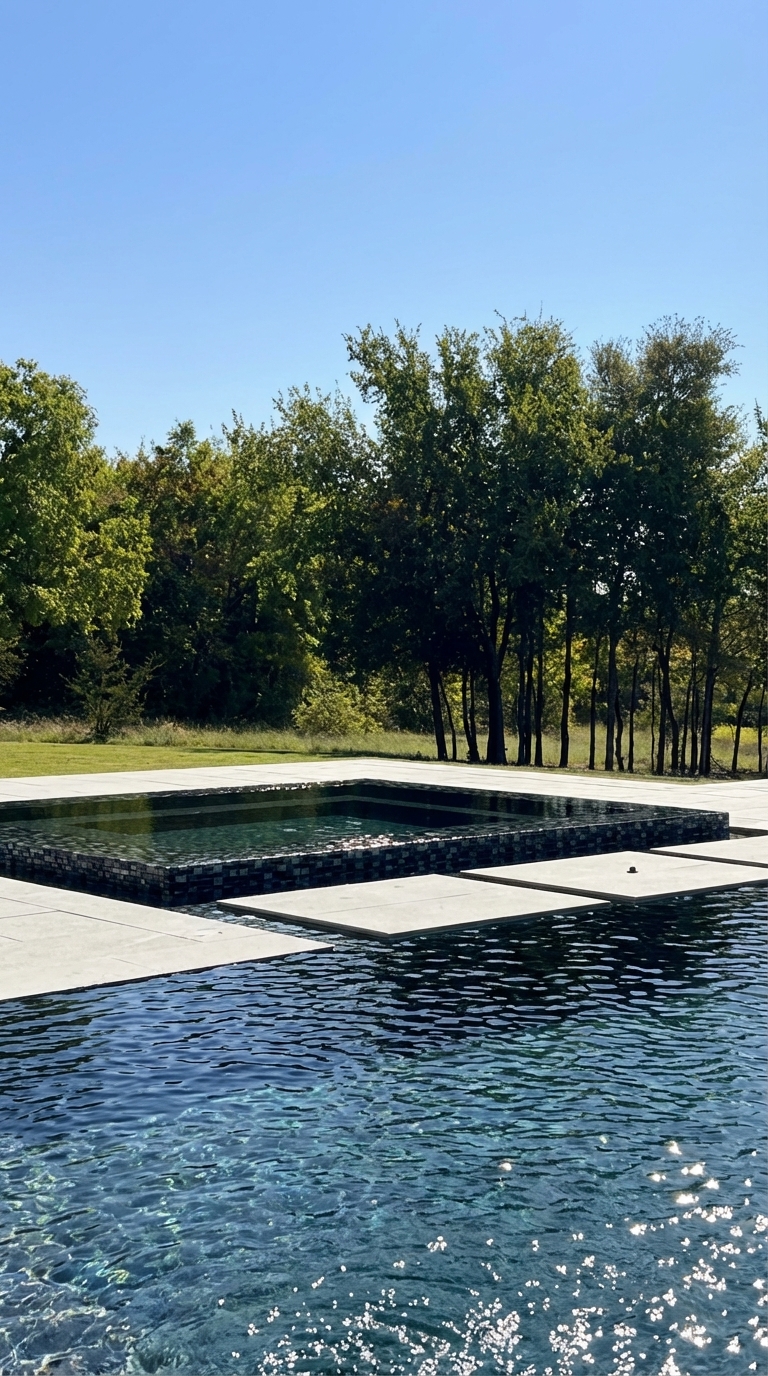 Negative Edge Pool with Basin & Floating Steps — Prosper, TX — photo 4