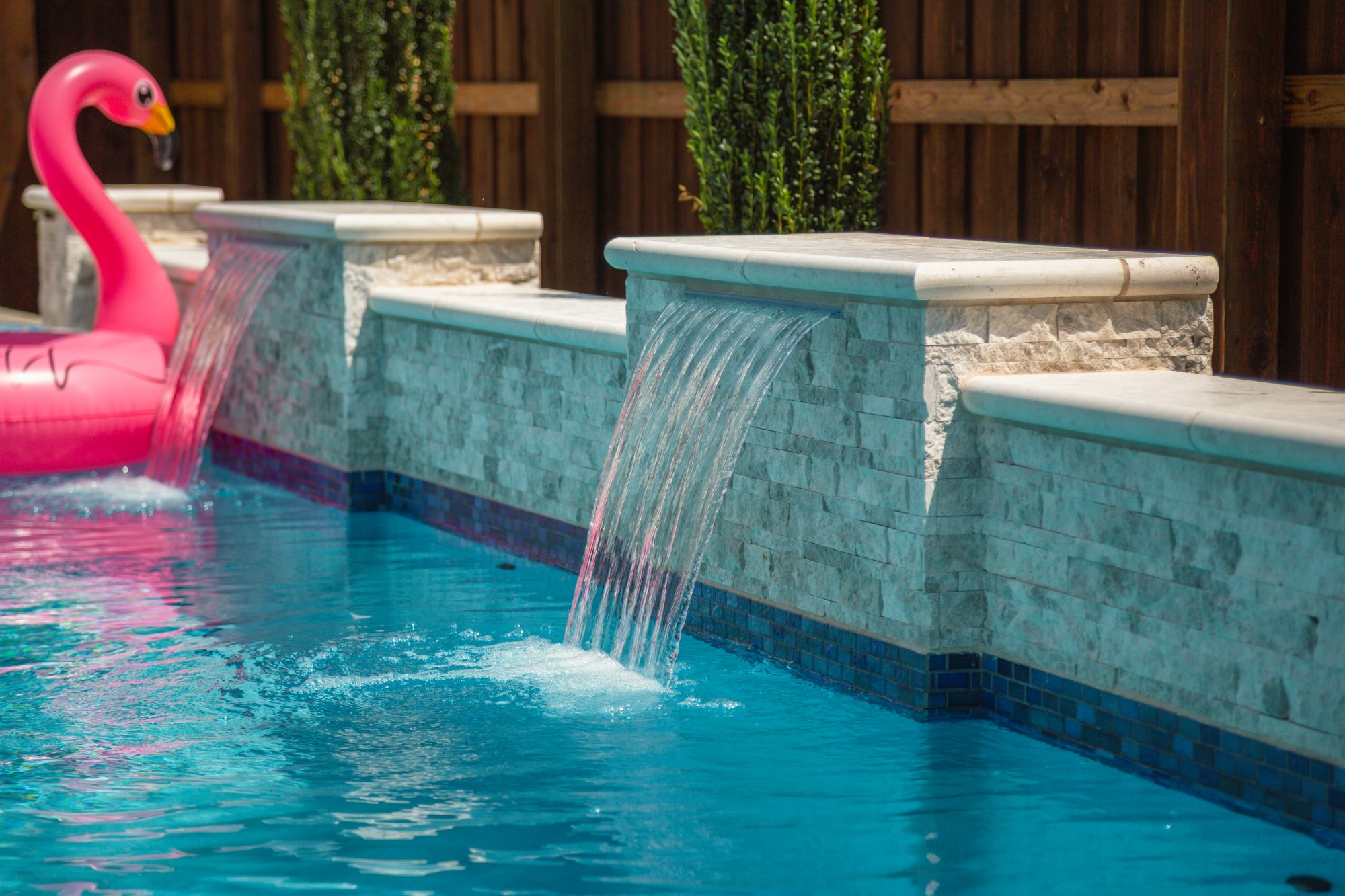 Modern Pool with Luxury Loungers & Outdoor Living — Prosper, TX — photo 10