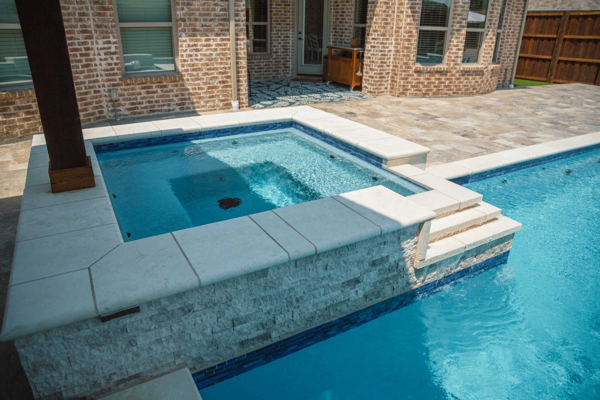 Modern Pool with Luxury Loungers & Outdoor Living — Prosper, TX — photo 15