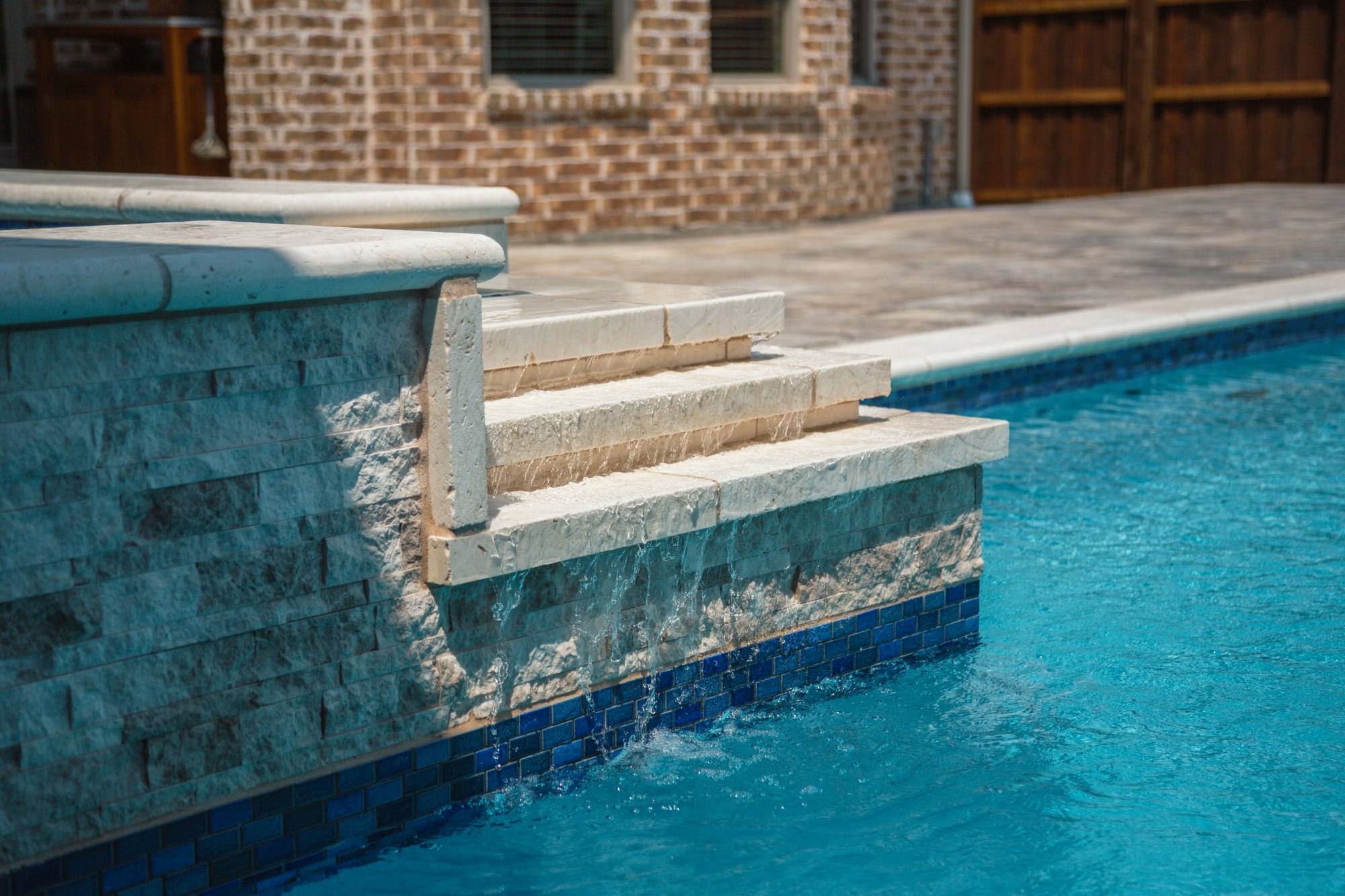 Modern Pool with Luxury Loungers & Outdoor Living — Prosper, TX — photo 16