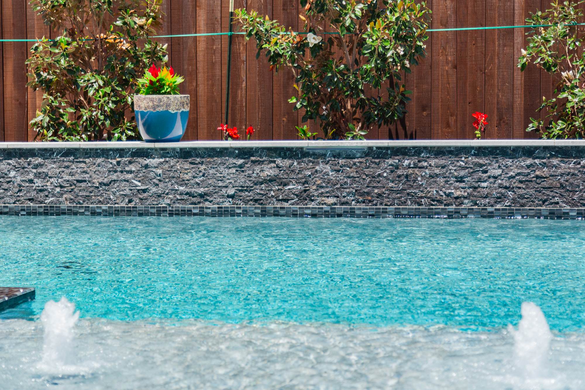 Geometric Pool with Pergola, Putting Green & Outdoor Kitchen — Frisco, TX — photo 8