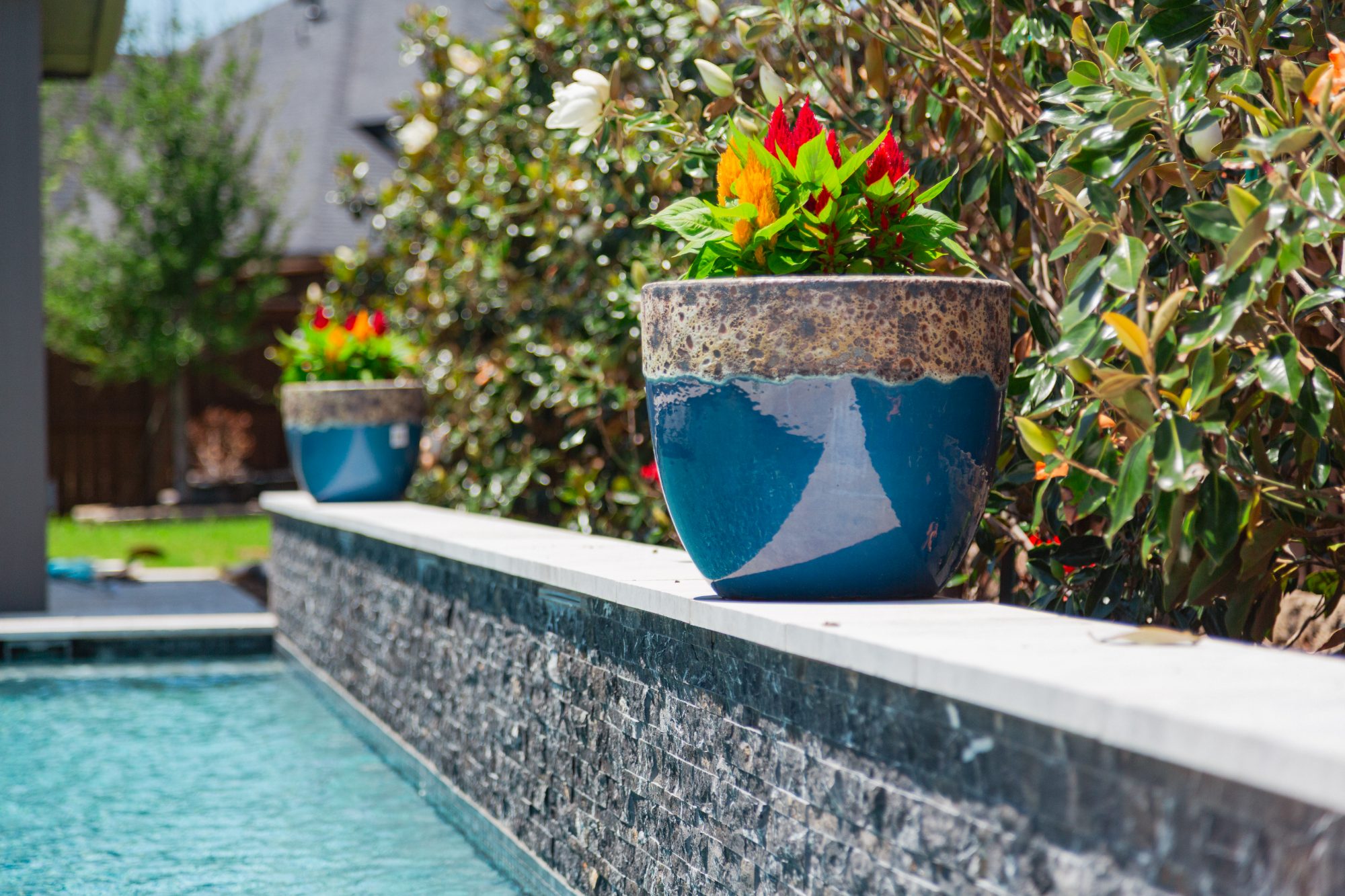 Geometric Pool with Pergola, Putting Green & Outdoor Kitchen — Frisco, TX — photo 5