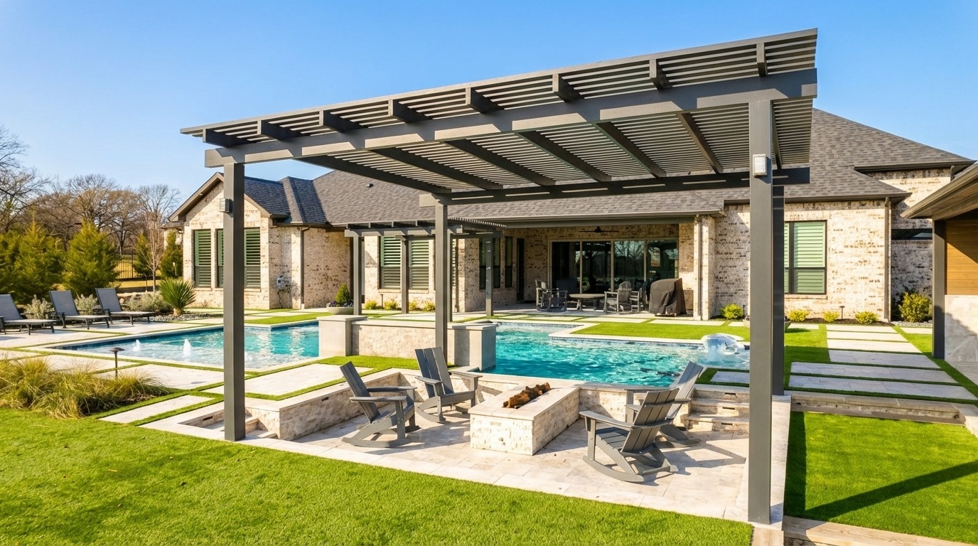 Modern Pool with LED Spheres — Celina, TX — photo 5