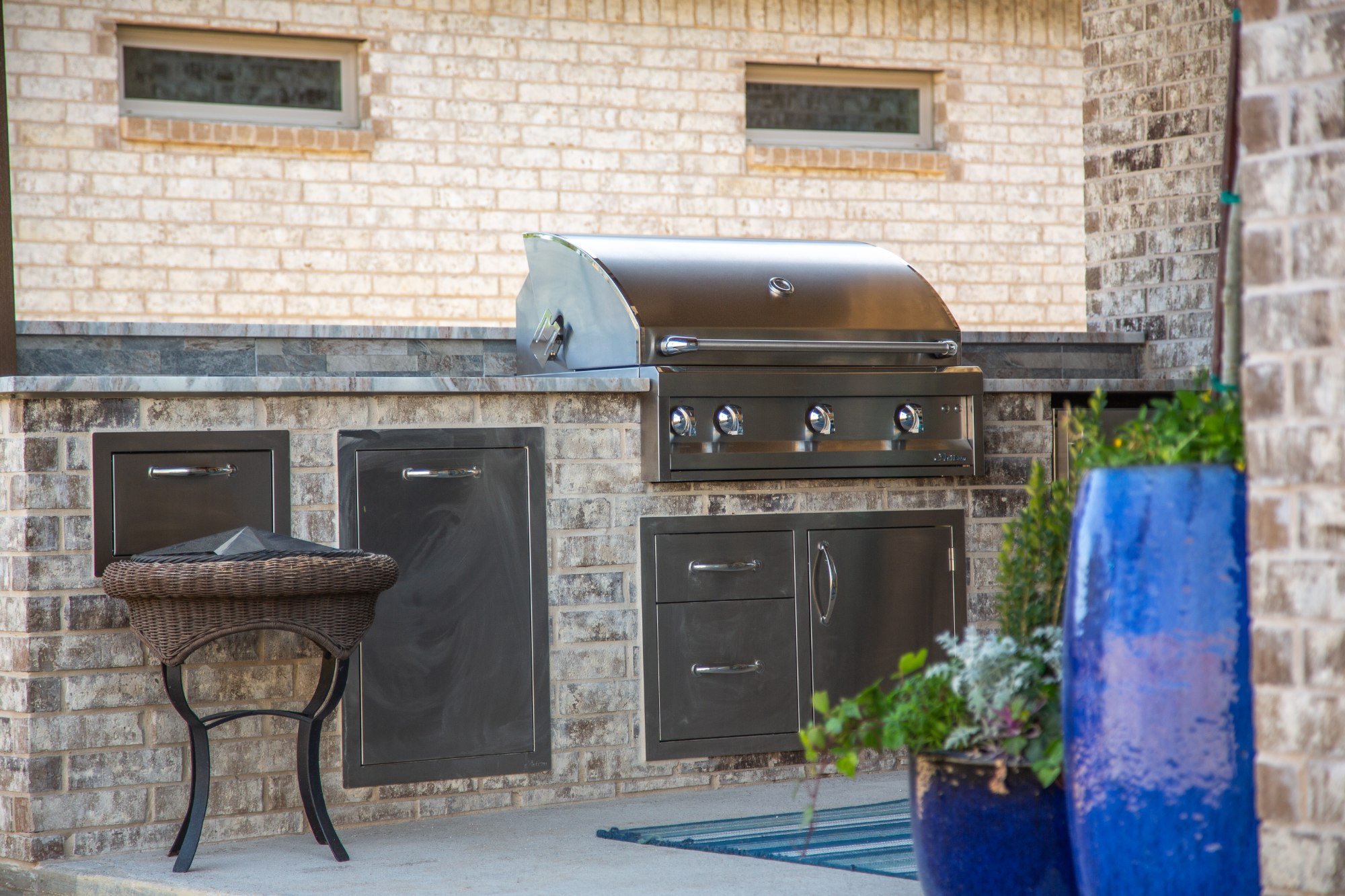Sleek Grill Island — Prosper, TX — custom outdoor-living pool by Prestige Pool & Patio