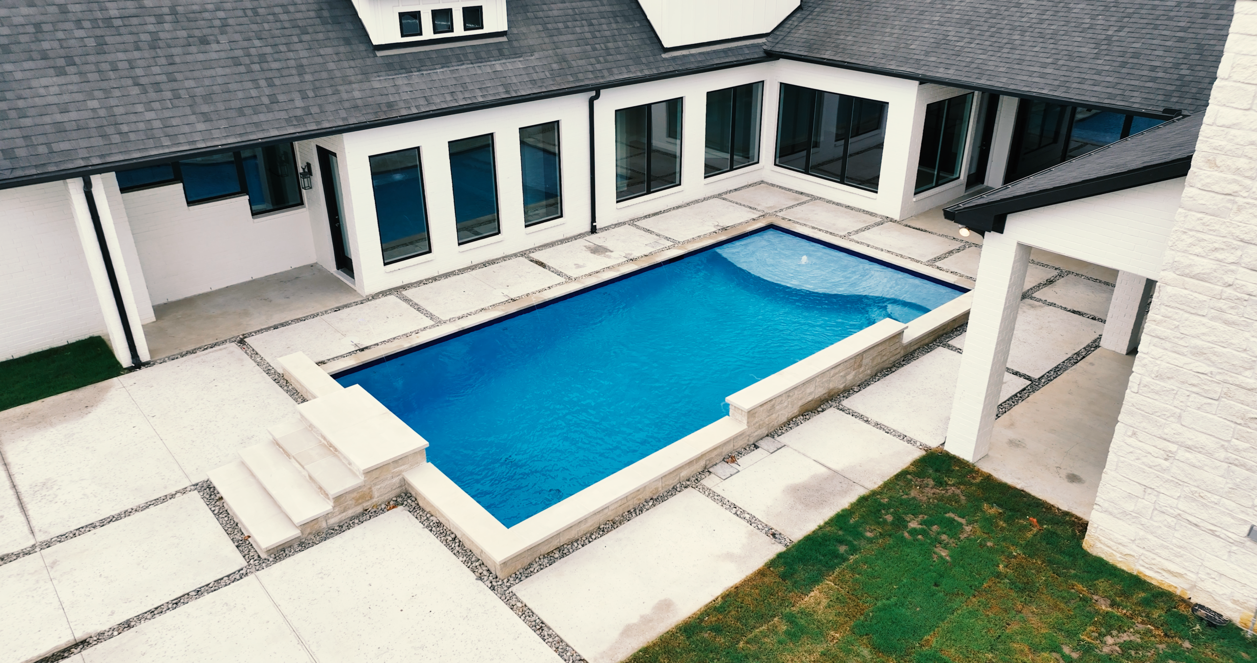 modern pool feature